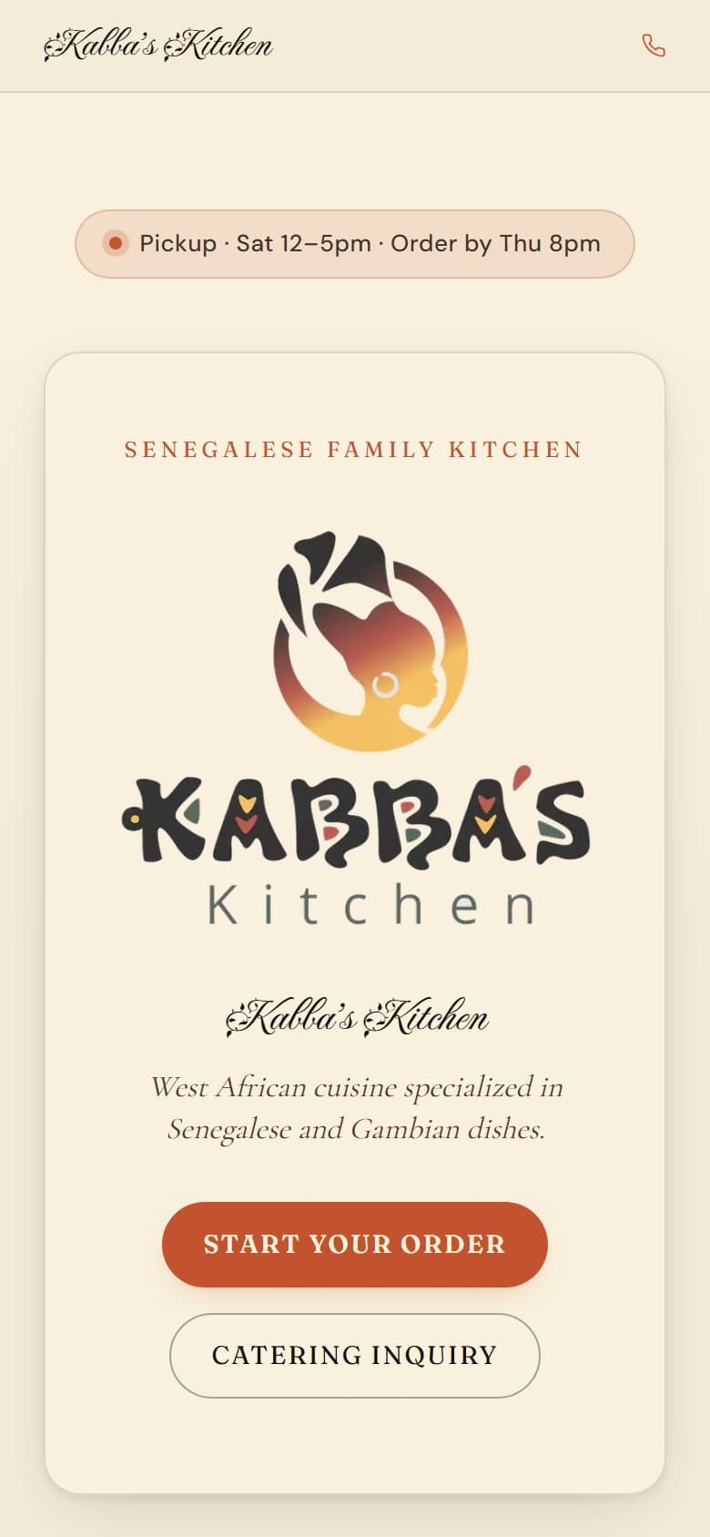 Kabba's Kitchen on mobile